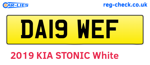 DA19WEF are the vehicle registration plates.