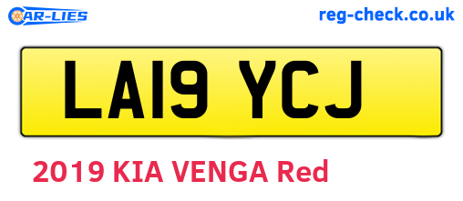 LA19YCJ are the vehicle registration plates.