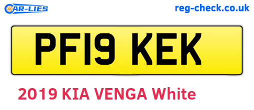 PF19KEK are the vehicle registration plates.