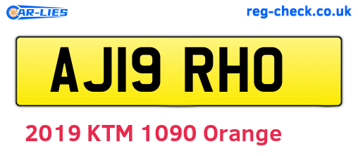 AJ19RHO are the vehicle registration plates.