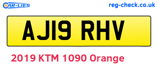 AJ19RHV are the vehicle registration plates.
