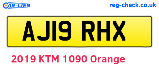 AJ19RHX are the vehicle registration plates.
