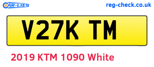 V27KTM are the vehicle registration plates.