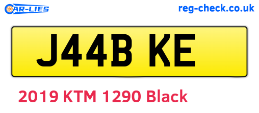 J44BKE are the vehicle registration plates.