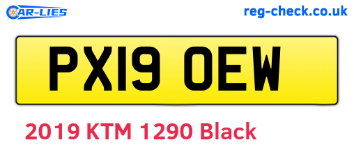PX19OEW are the vehicle registration plates.
