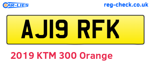 AJ19RFK are the vehicle registration plates.
