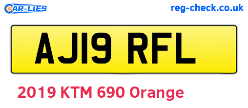 AJ19RFL are the vehicle registration plates.