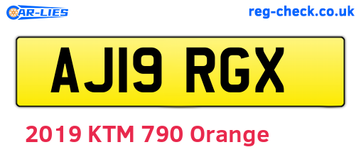 AJ19RGX are the vehicle registration plates.