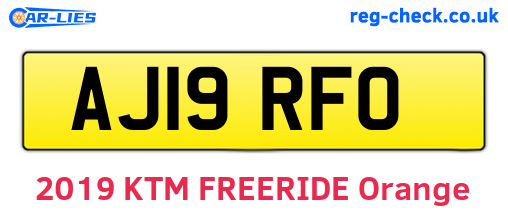 AJ19RFO are the vehicle registration plates.
