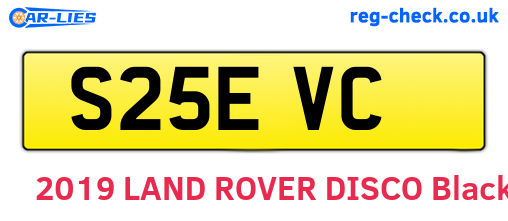 S25EVC are the vehicle registration plates.