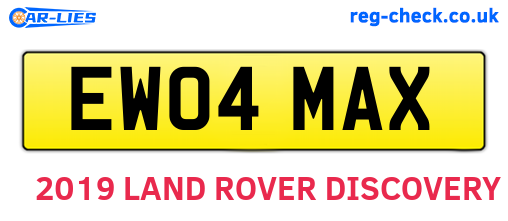 EW04MAX are the vehicle registration plates.
