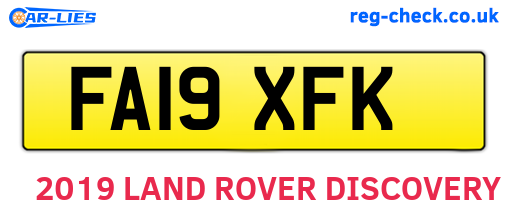 FA19XFK are the vehicle registration plates.