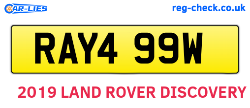 RAY499W are the vehicle registration plates.