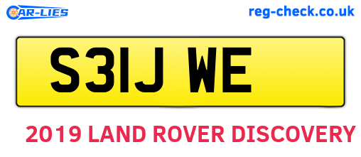 S31JWE are the vehicle registration plates.