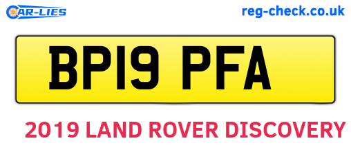 BP19PFA are the vehicle registration plates.