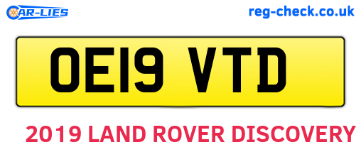 OE19VTD are the vehicle registration plates.