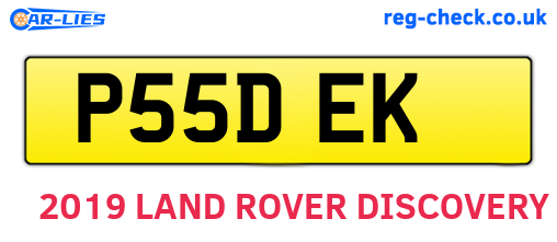 P55DEK are the vehicle registration plates.