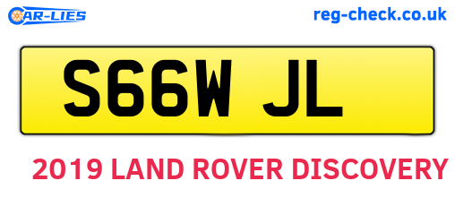 S66WJL are the vehicle registration plates.