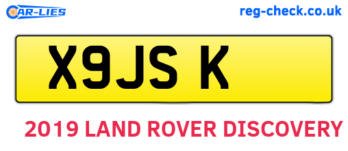X9JSK are the vehicle registration plates.