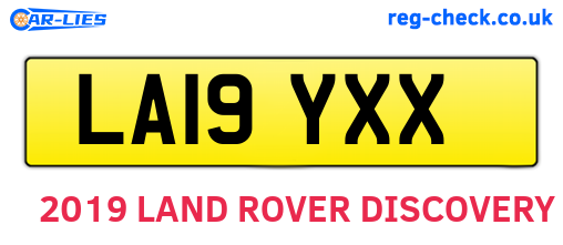LA19YXX are the vehicle registration plates.