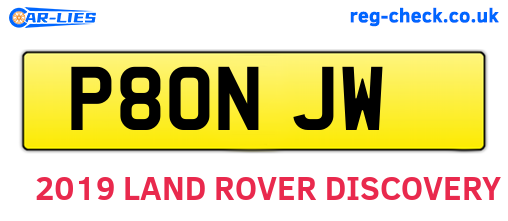 P80NJW are the vehicle registration plates.