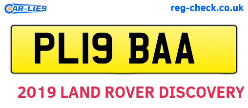 PL19BAA are the vehicle registration plates.