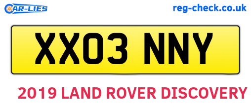 XX03NNY are the vehicle registration plates.