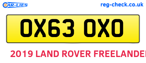 OX63OXO are the vehicle registration plates.
