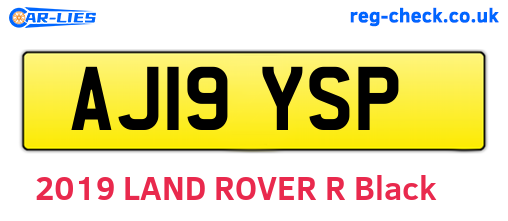 AJ19YSP are the vehicle registration plates.