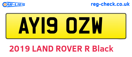 AY19OZW are the vehicle registration plates.