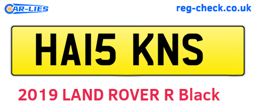 HA15KNS are the vehicle registration plates.