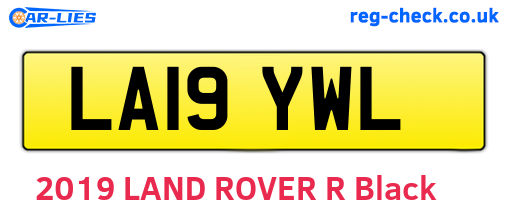 LA19YWL are the vehicle registration plates.