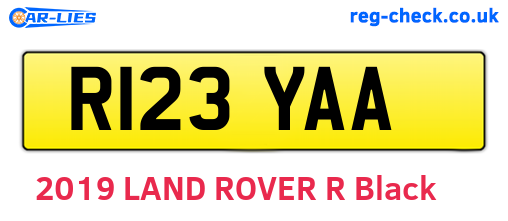 R123YAA are the vehicle registration plates.