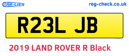 R23LJB are the vehicle registration plates.