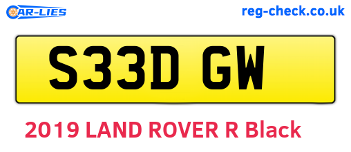 S33DGW are the vehicle registration plates.