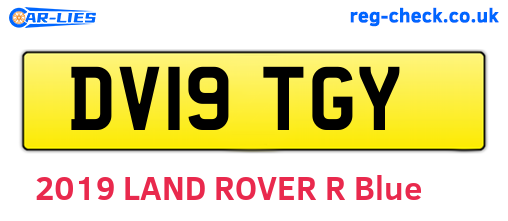 DV19TGY are the vehicle registration plates.