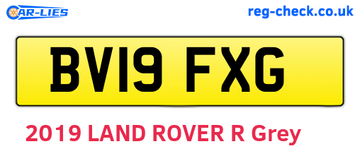 BV19FXG are the vehicle registration plates.