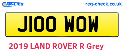 J100WOW are the vehicle registration plates.