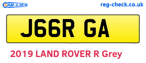 J66RGA are the vehicle registration plates.