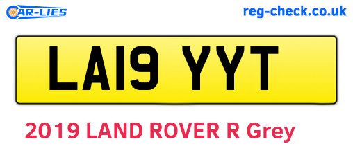 LA19YYT are the vehicle registration plates.