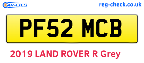 PF52MCB are the vehicle registration plates.