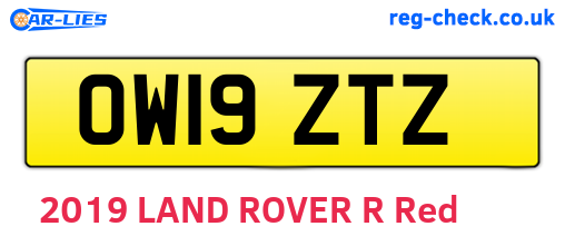 OW19ZTZ are the vehicle registration plates.