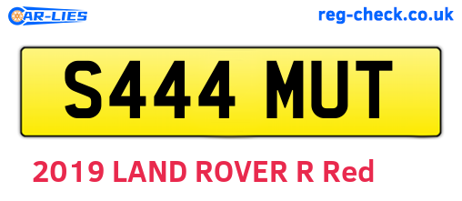 S444MUT are the vehicle registration plates.