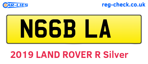 N66BLA are the vehicle registration plates.