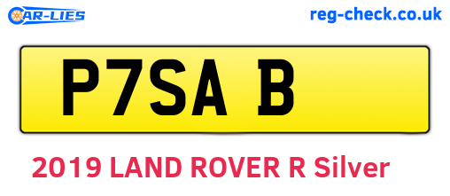 P7SAB are the vehicle registration plates.