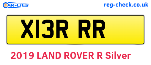 X13RRR are the vehicle registration plates.