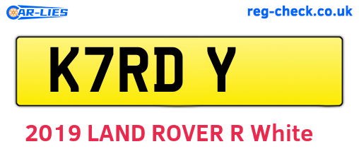 K7RDY are the vehicle registration plates.