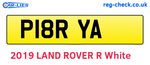 P18RYA are the vehicle registration plates.
