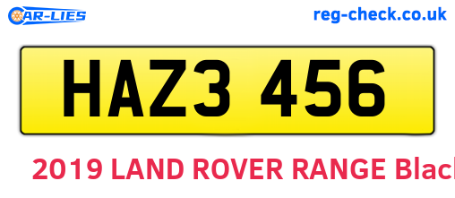 HAZ3456 are the vehicle registration plates.