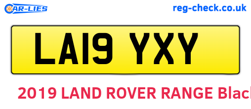 LA19YXY are the vehicle registration plates.